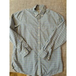 LL Bean Button Up Long Sleeve Plaid Shirt Wrinkle Resistant Men's Medium